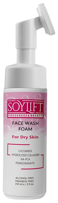 فوم شستشوی صورت (فیس واش) براش دار پوست خشک سویلیفت 150 میلی لیتر SL سویلیفت SOYLIFT